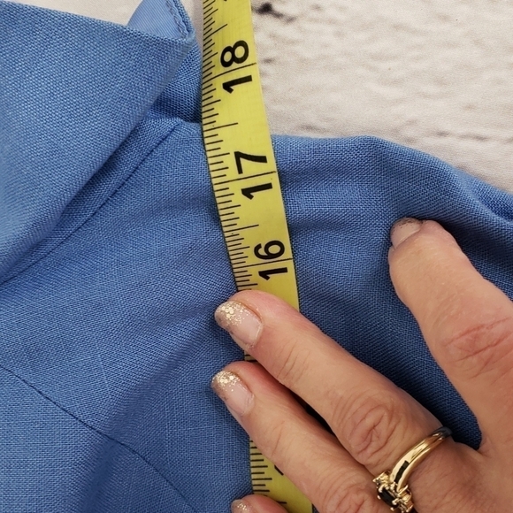 Vintage 60s-70s Maxi Dress Formal Bridesmaid Cotton S Short Sleeve Blue … - Picture 10 of 16